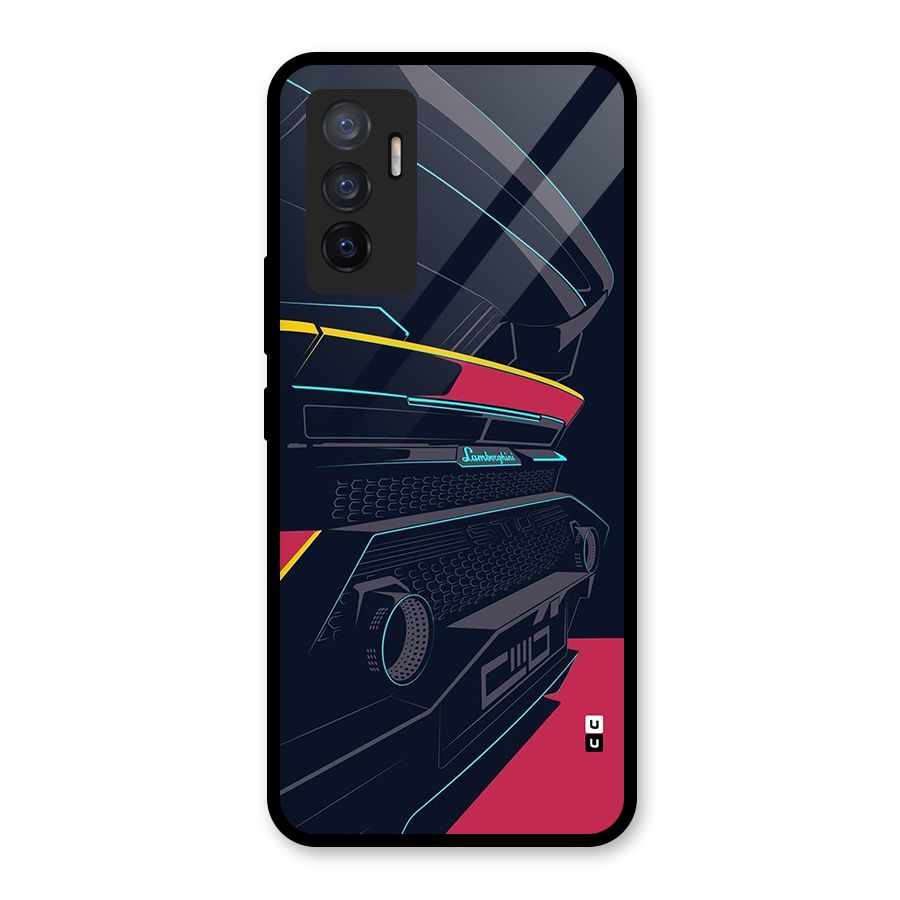 Super Car Parked Glass Back Case for Vivo V23e