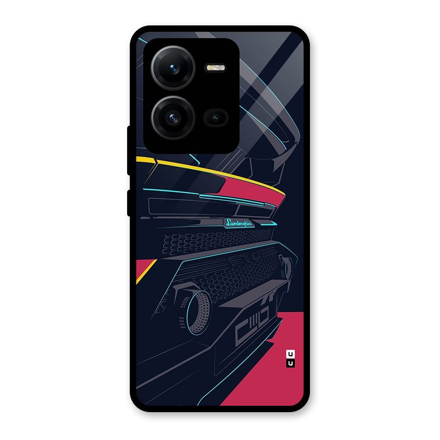 Super Car Parked Glass Back Case for Vivo V25