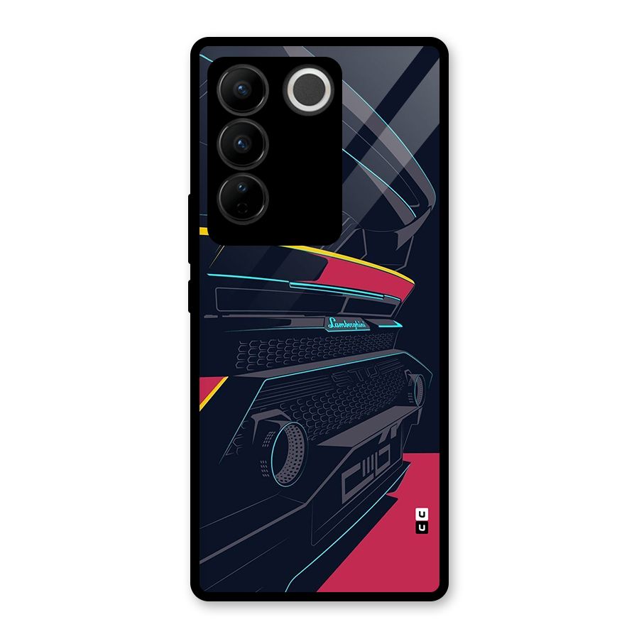 Super Car Parked Glass Back Case for Vivo V27