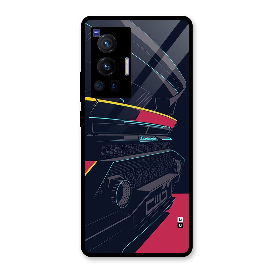 Super Car Parked Glass Back Case for Vivo X70 Pro