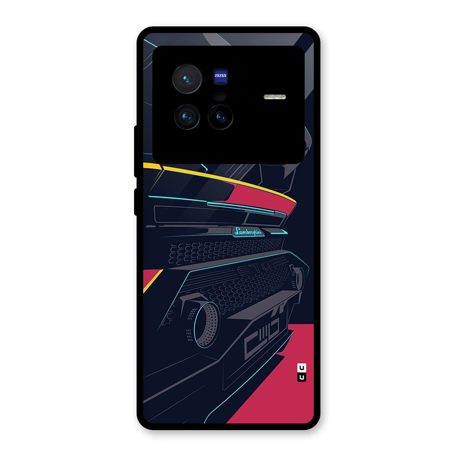 Super Car Parked Glass Back Case for Vivo X80