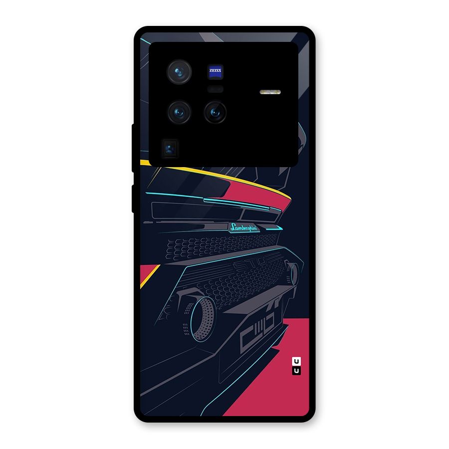 Super Car Parked Glass Back Case for Vivo X80 Pro