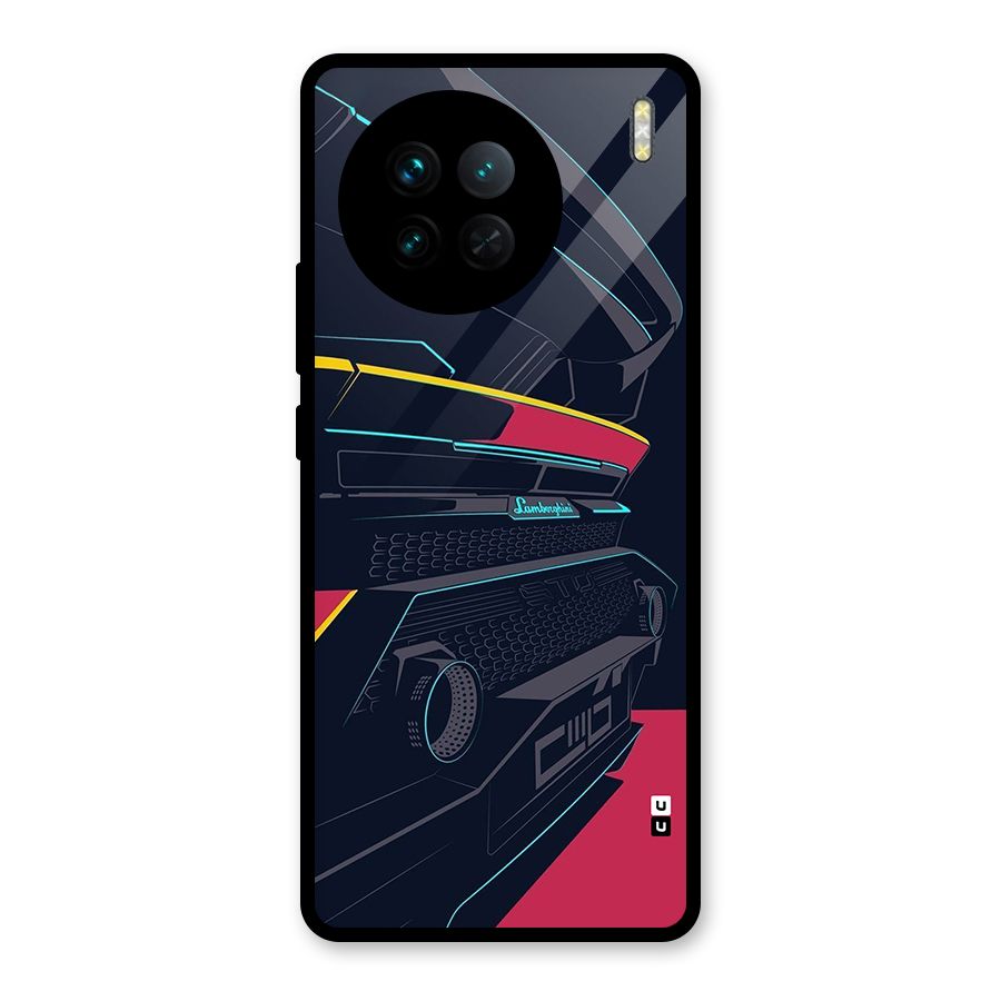Super Car Parked Glass Back Case for Vivo X90