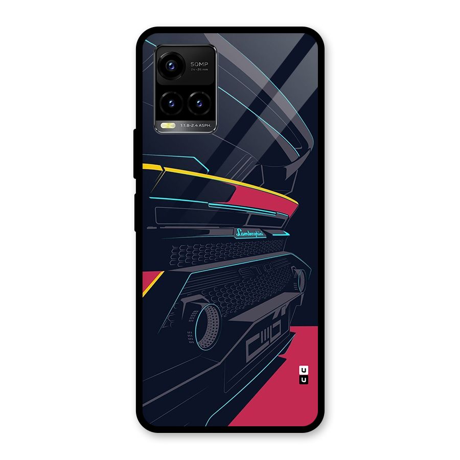 Super Car Parked Glass Back Case for Vivo Y21T