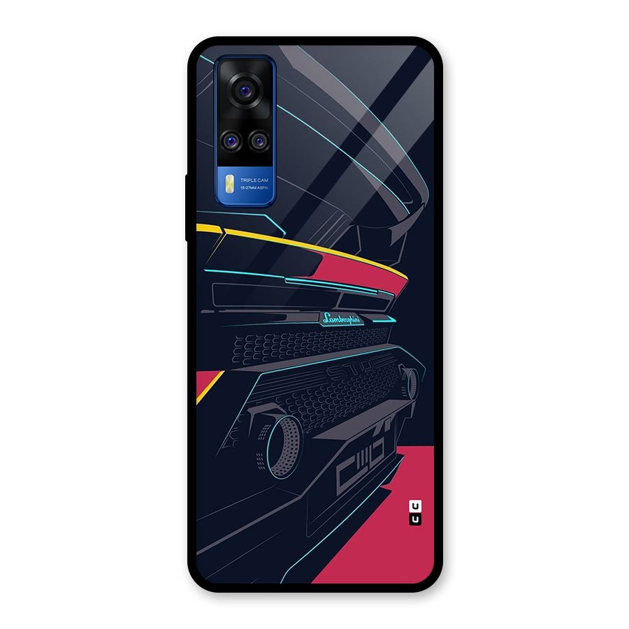 Super Car Parked Glass Back Case for Vivo Y31