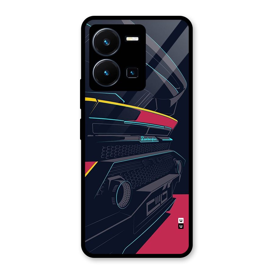Super Car Parked Glass Back Case for Vivo Y35