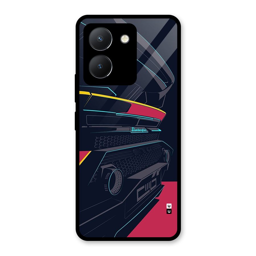 Super Car Parked Glass Back Case for Vivo Y36
