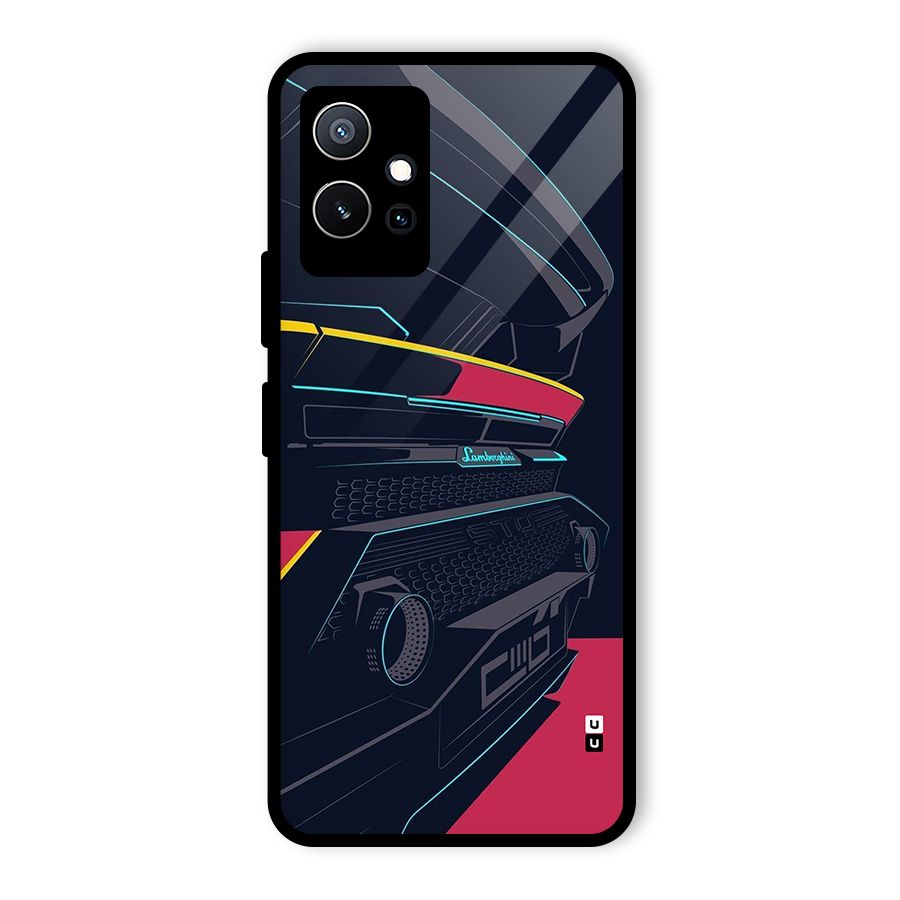 Super Car Parked Glass Back Case for Vivo Y75 5G