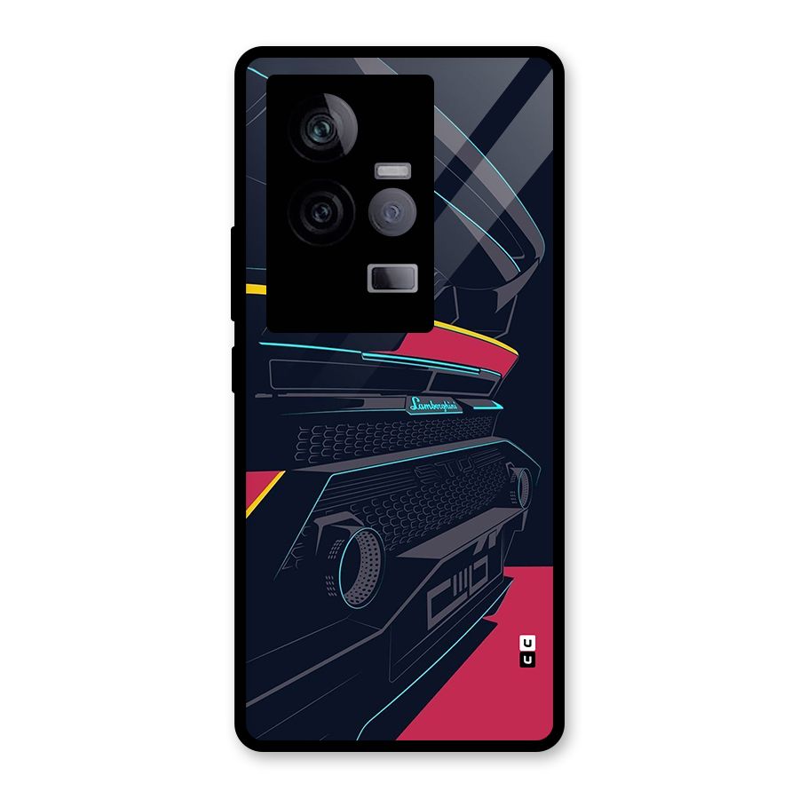 Super Car Parked Glass Back Case for Vivo iQOO 11 5G