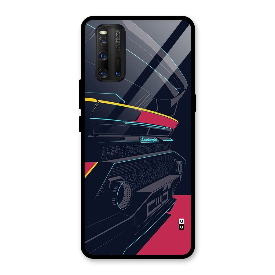 Super Car Parked Glass Back Case for Vivo iQOO 3