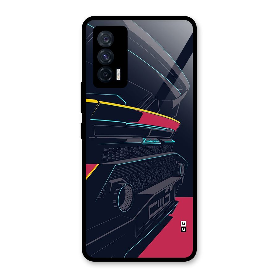 Super Car Parked Glass Back Case for Vivo iQOO 7 5G