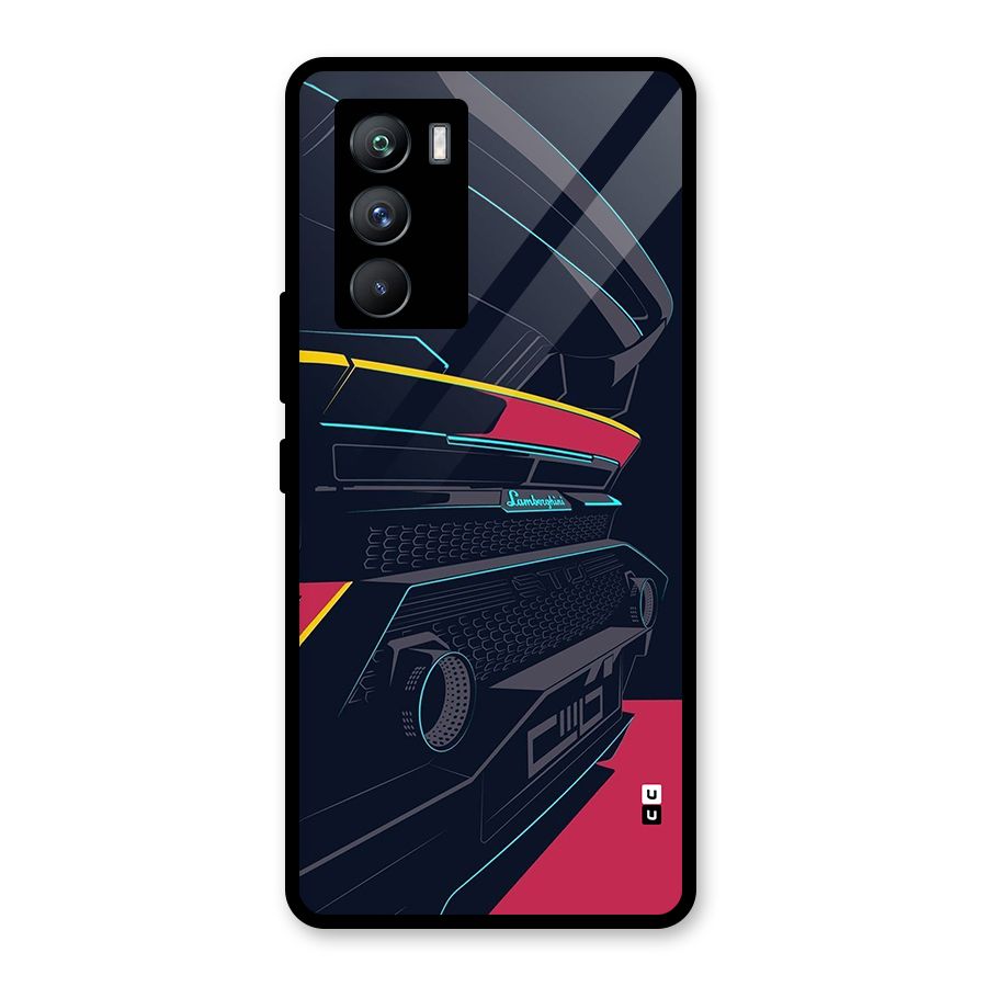 Super Car Parked Glass Back Case for Vivo iQOO 9 SE