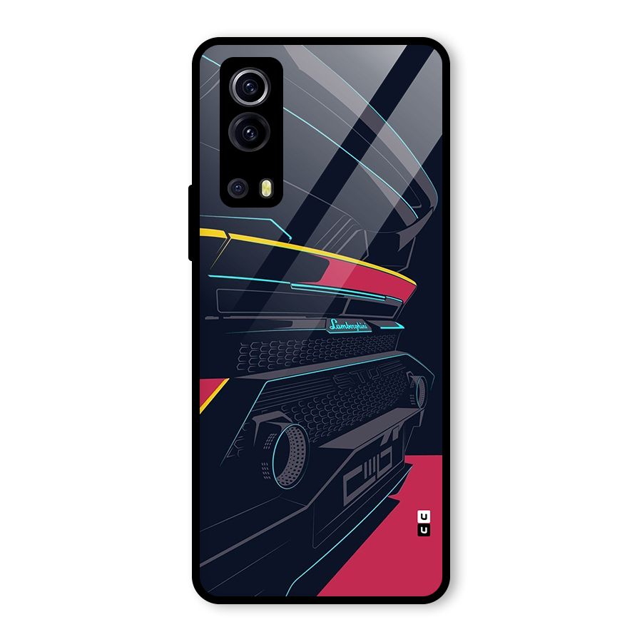 Super Car Parked Glass Back Case for Vivo iQOO Z3