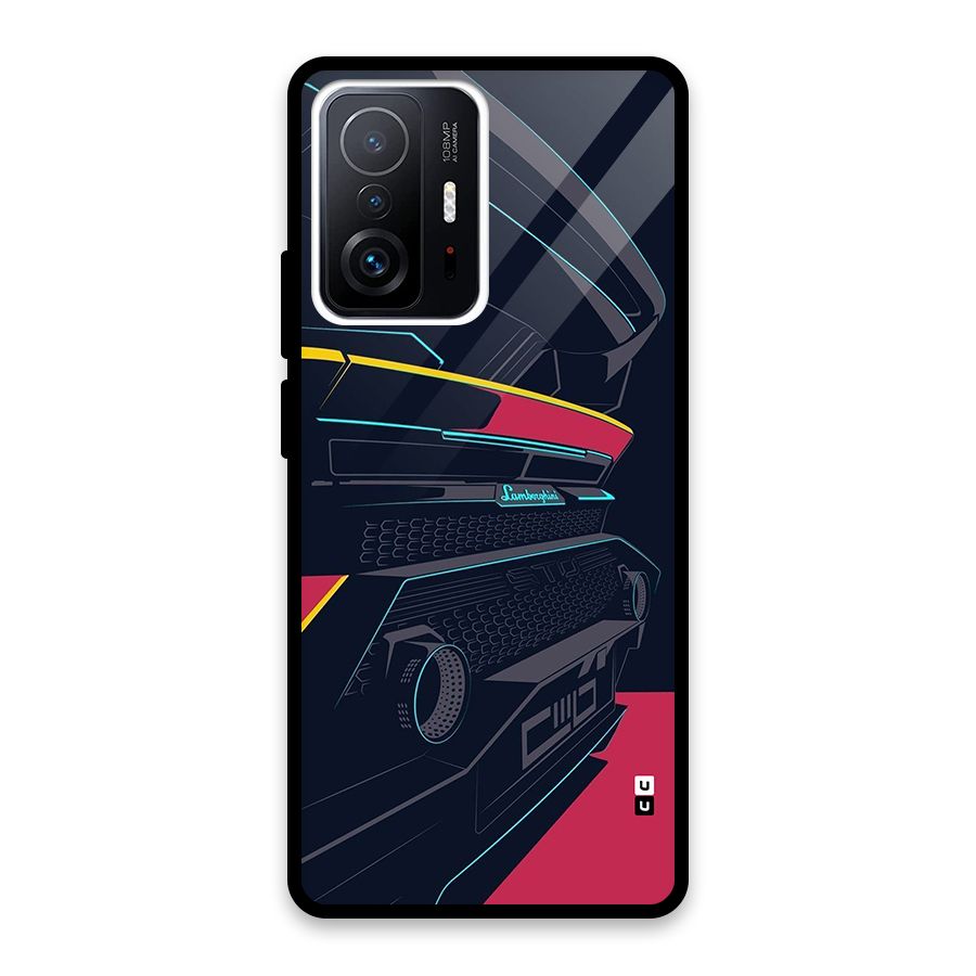 Super Car Parked Glass Back Case for Xiaomi 11T Pro