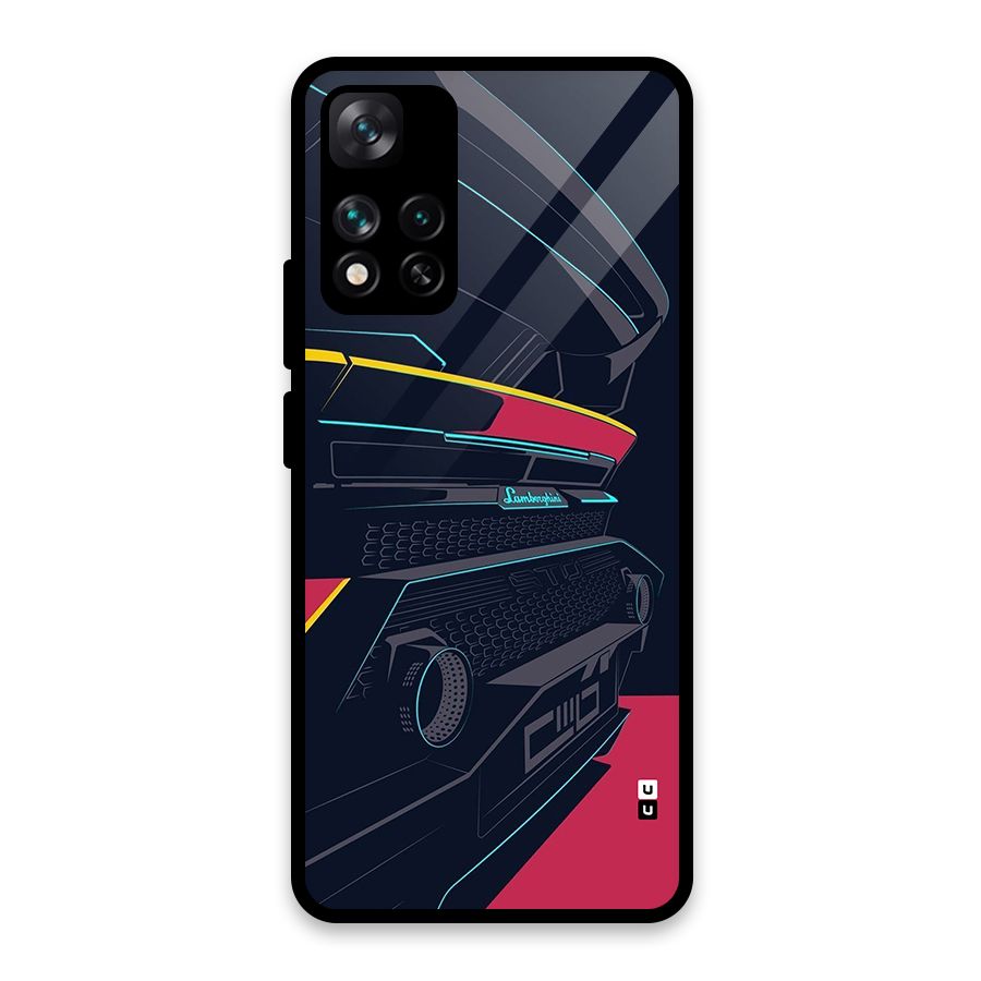 Super Car Parked Glass Back Case for Xiaomi 11i HyperCharge 5G