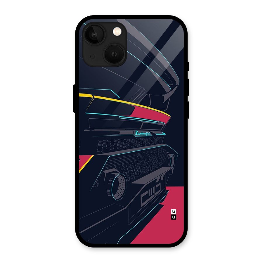 Super Car Parked Glass Back Case for iPhone 13