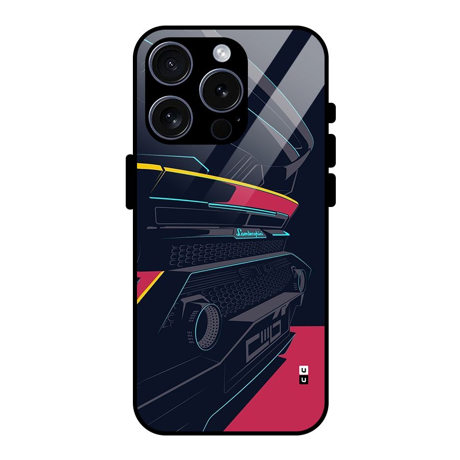 Super Car Parked Glass Back Case for iPhone 15 Pro