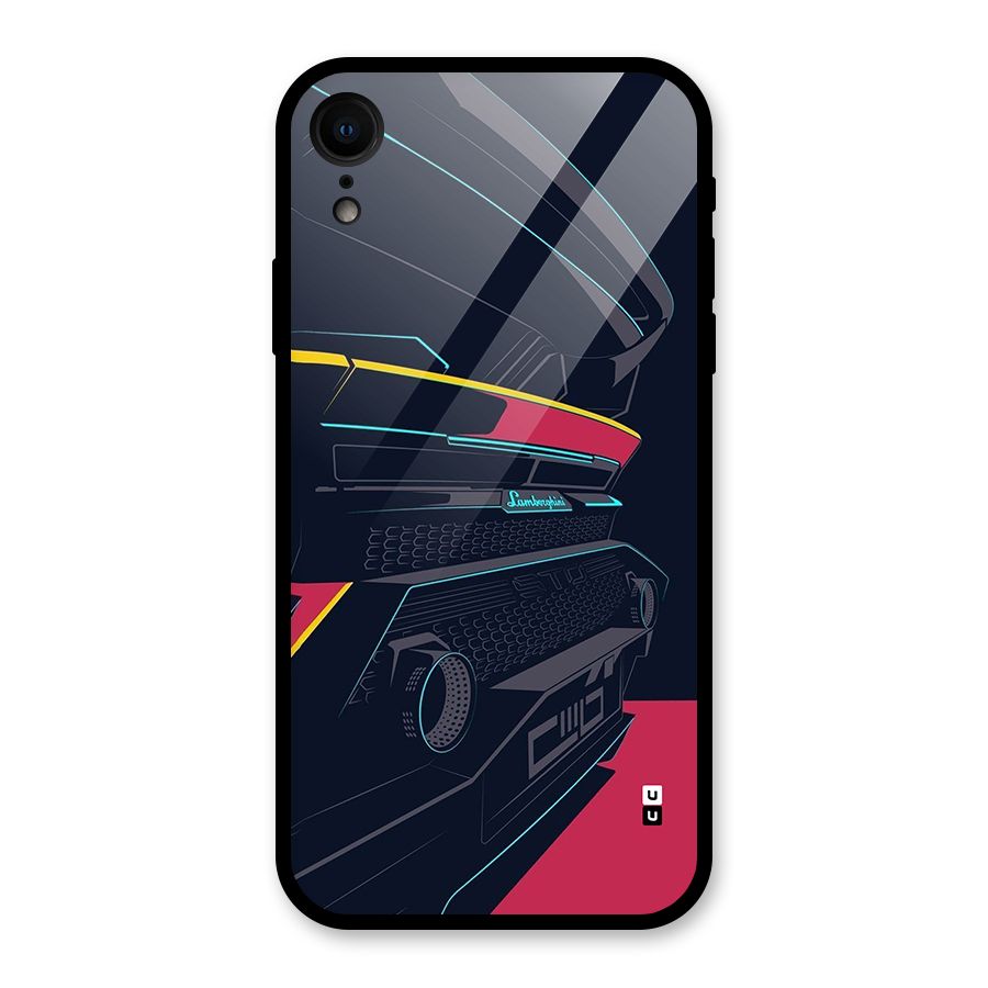 Super Car Parked Glass Back Case for iPhone XR