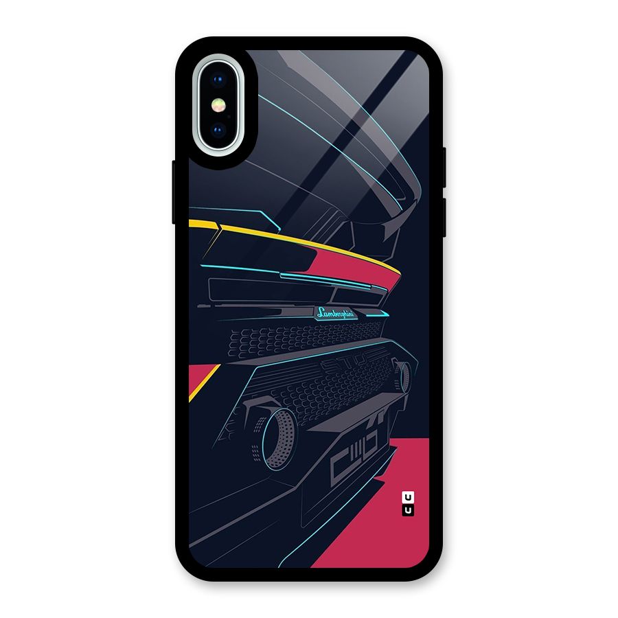 Super Car Parked Glass Back Case for iPhone XS