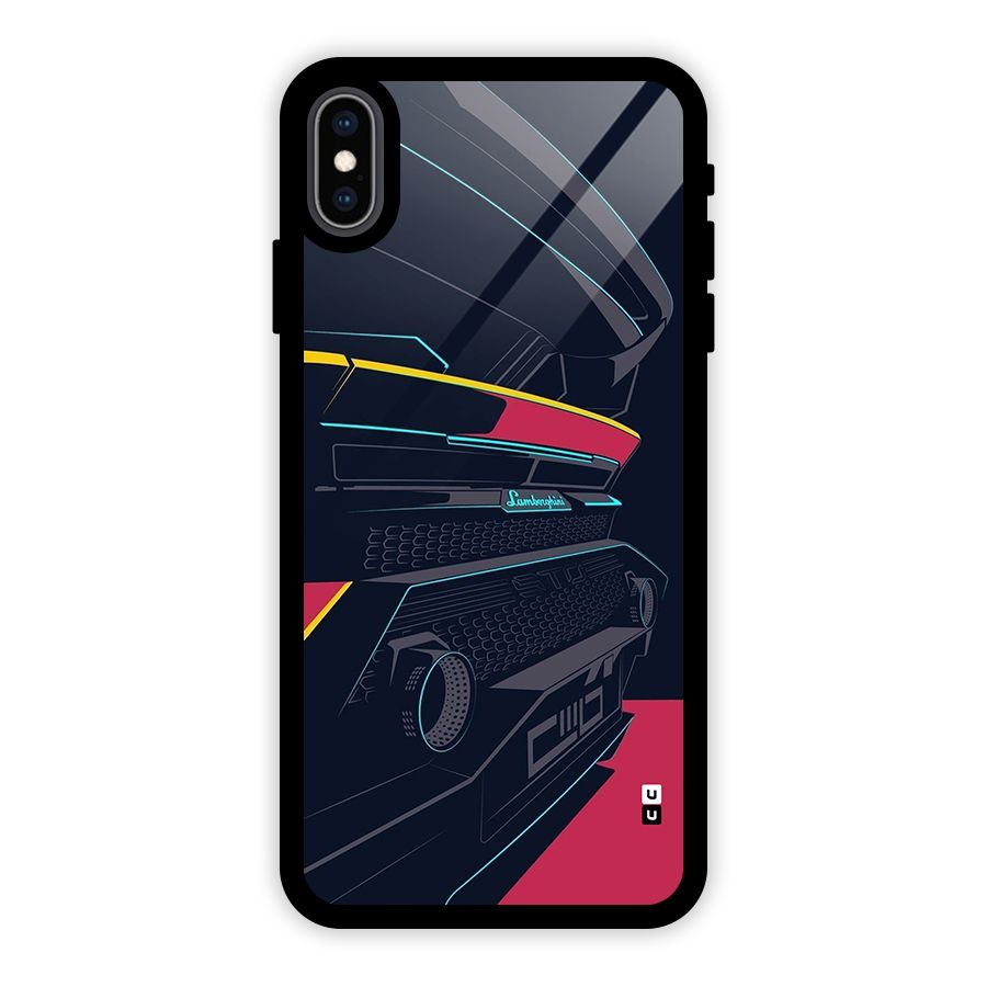 Super Car Parked Glass Back Case for iPhone XS Max