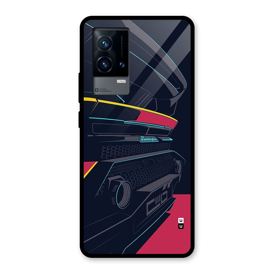 Super Car Parked Glass Back Case for iQOO 9 5G