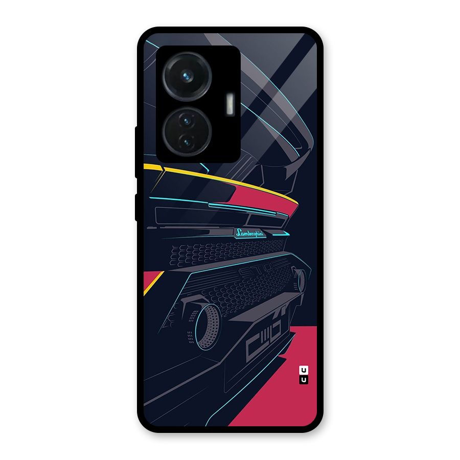 Super Car Parked Glass Back Case for iQOO Z6 44W