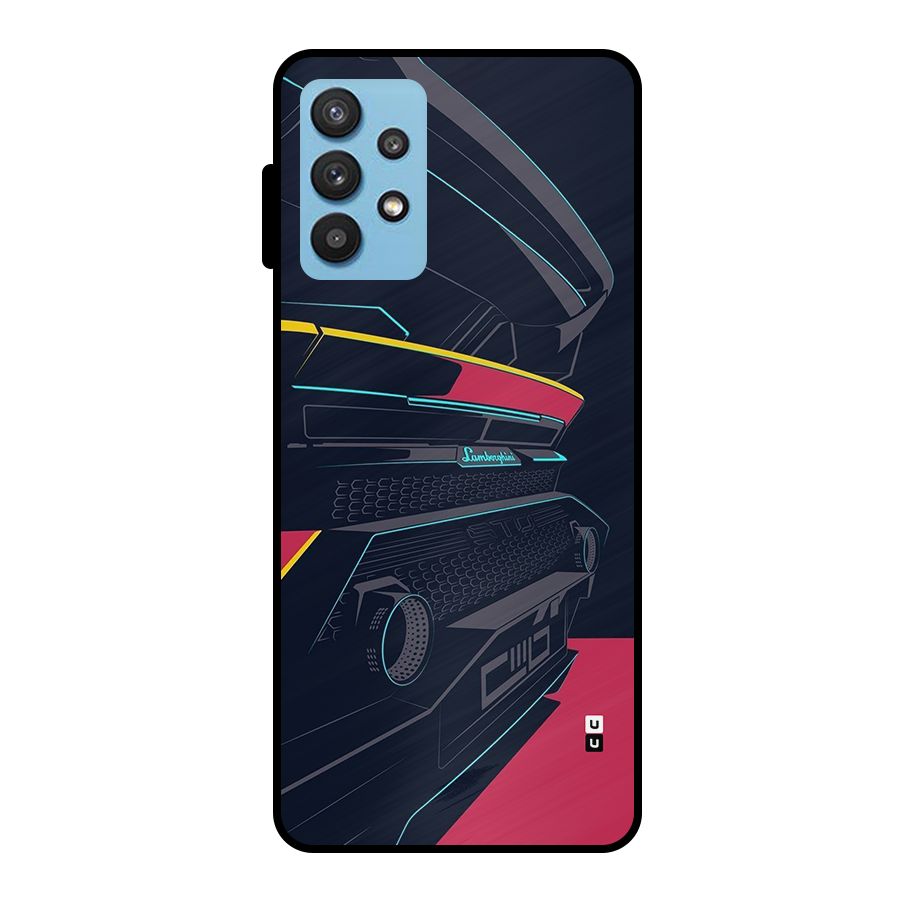 Super Car Parked Metal Back Case for Galaxy M32 5G