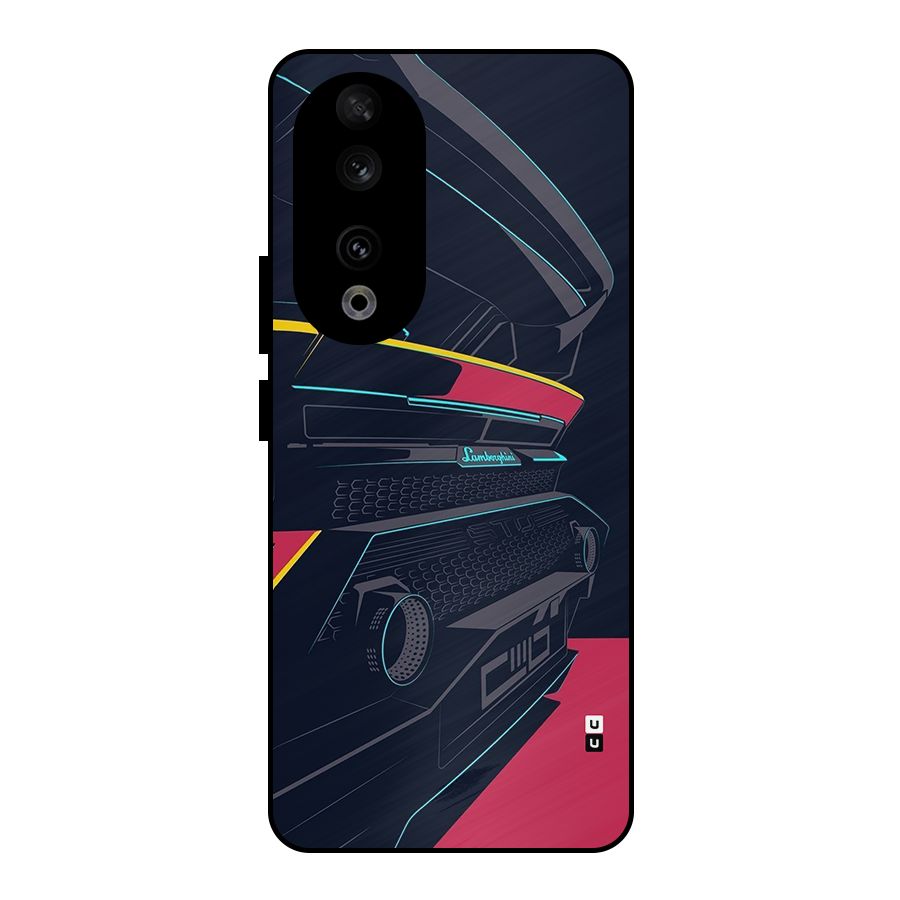 Super Car Parked Metal Back Case for Honor 90