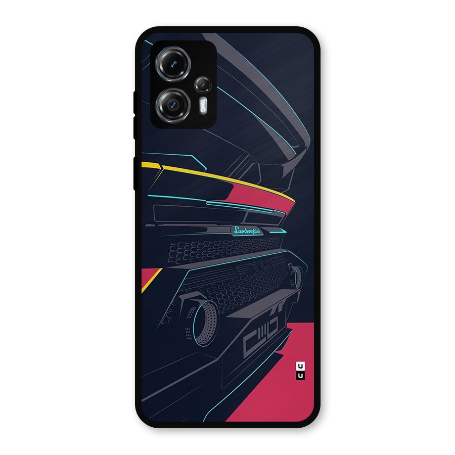 Super Car Parked Metal Back Case for Moto G13