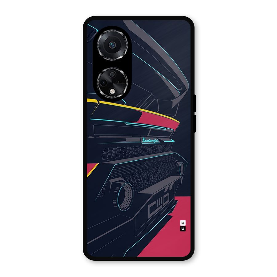 Super Car Parked Metal Back Case for Oppo F23