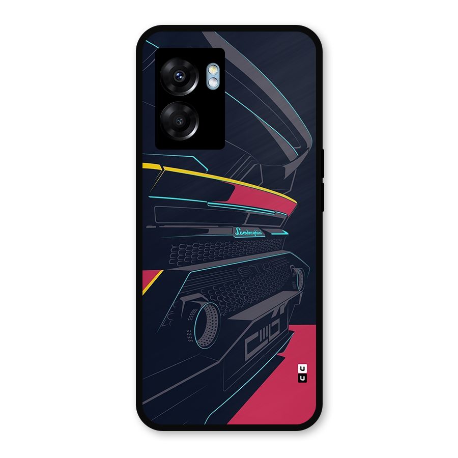 Super Car Parked Metal Back Case for Oppo K10 (5G)