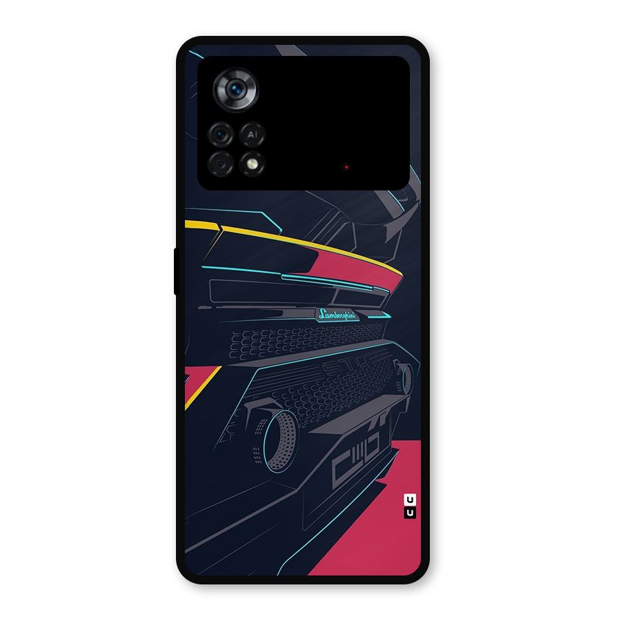 Super Car Parked Metal Back Case for Poco X4 Pro 5G