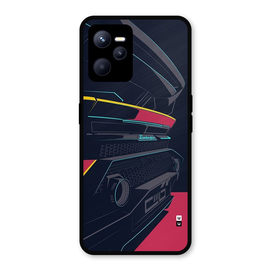 Super Car Parked Metal Back Case for Realme C35
