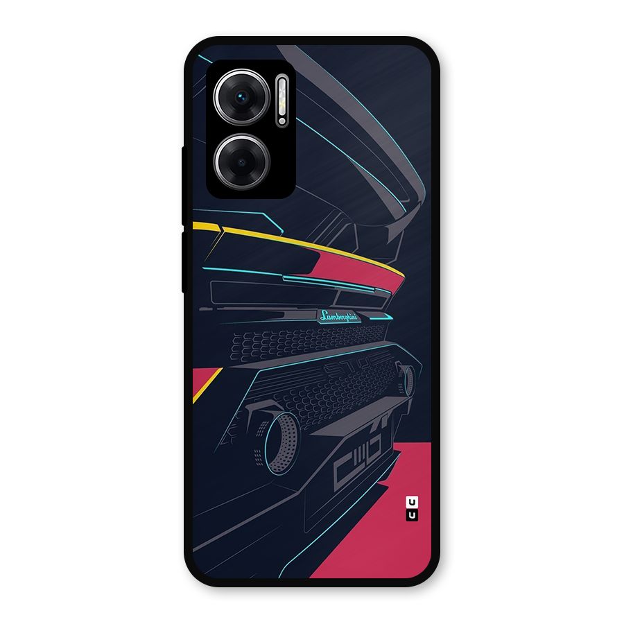 Super Car Parked Metal Back Case for Redmi 11 Prime 5G