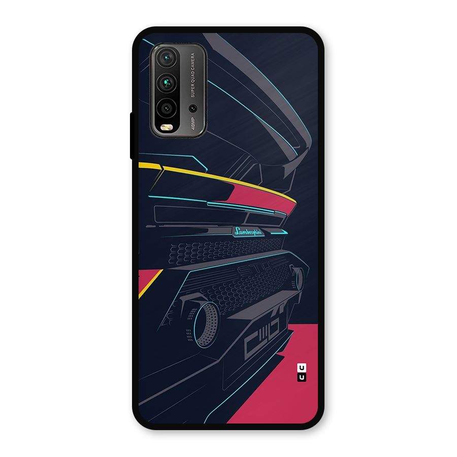 Super Car Parked Metal Back Case for Redmi 9 Power
