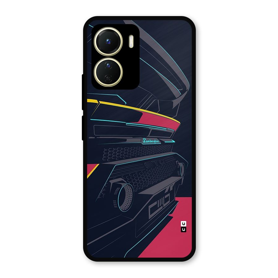 Super Car Parked Metal Back Case for Vivo T2x