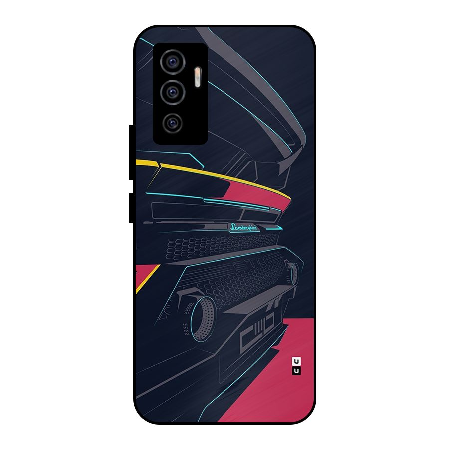 Super Car Parked Metal Back Case for Vivo V23e