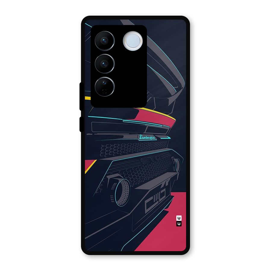 Super Car Parked Metal Back Case for Vivo V27