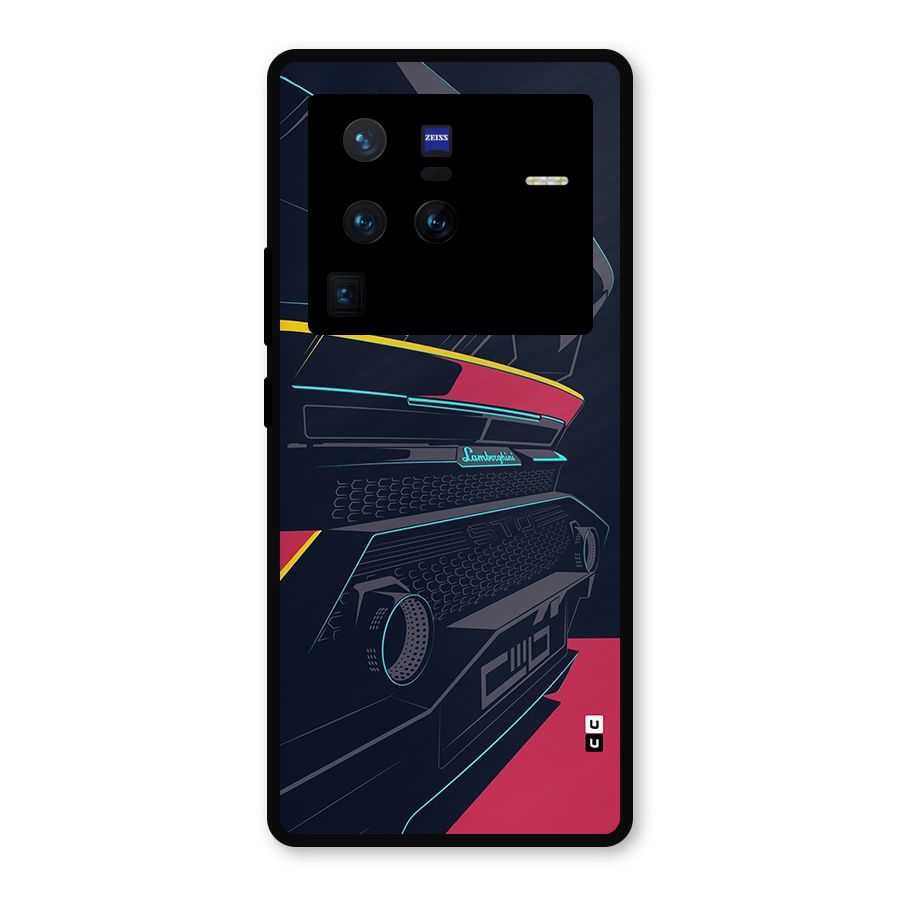Super Car Parked Metal Back Case for Vivo X80 Pro