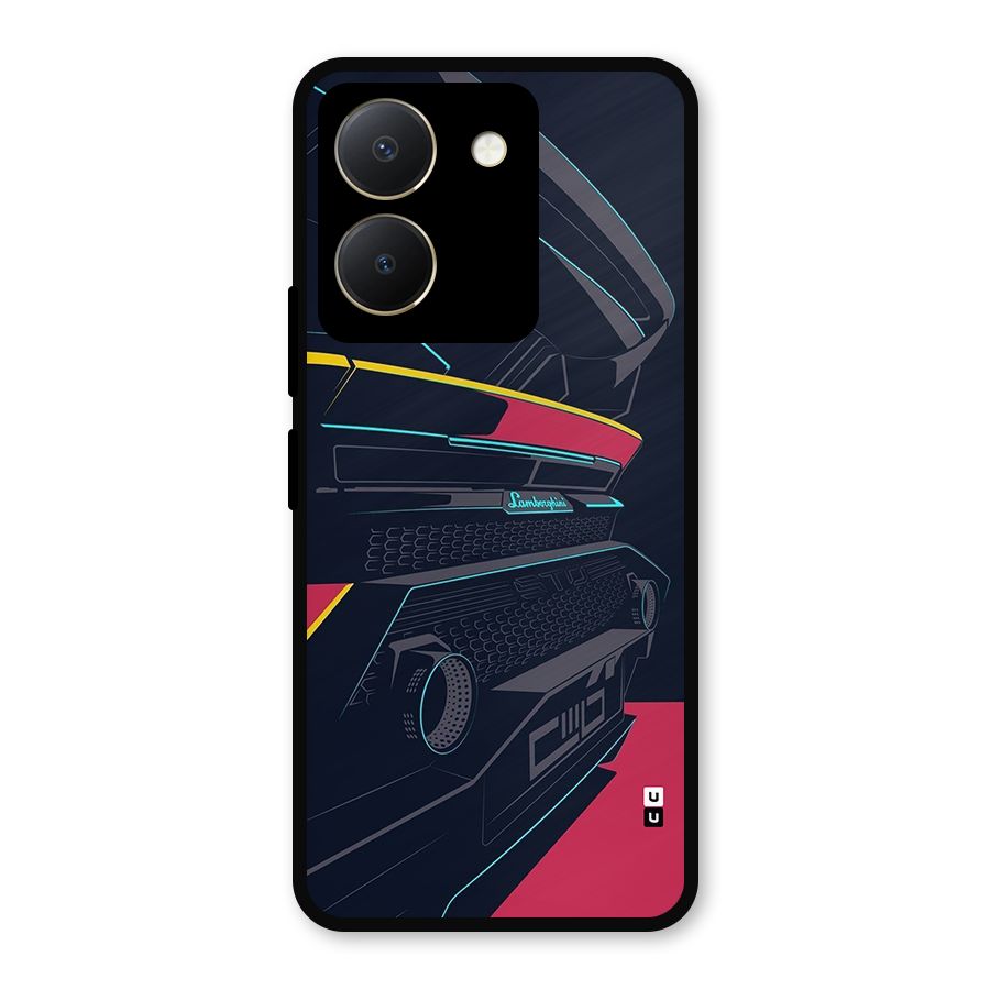 Super Car Parked Metal Back Case for Vivo Y36