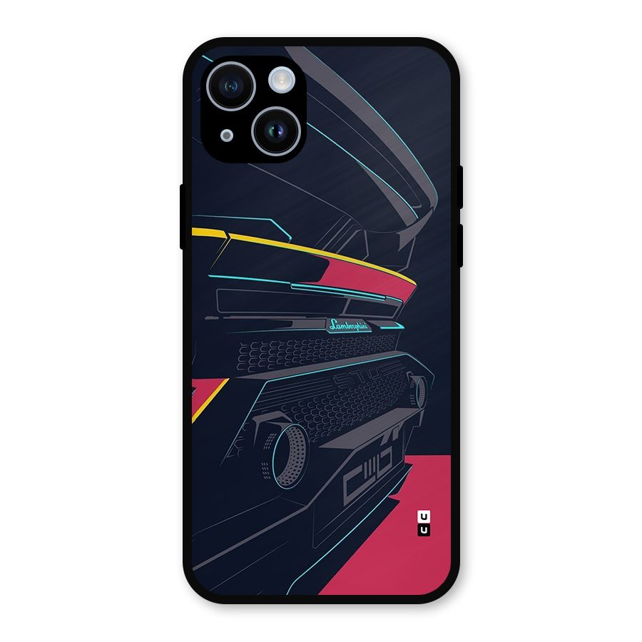 Super Car Parked Metal Back Case for iPhone 14