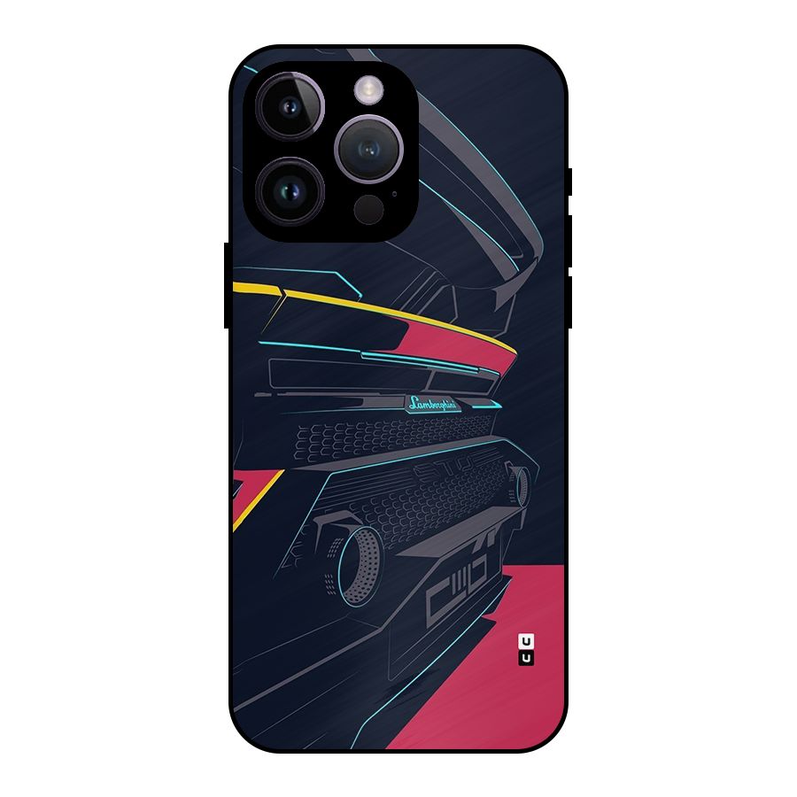 Super Car Parked Metal Back Case for iPhone 14 Pro Max