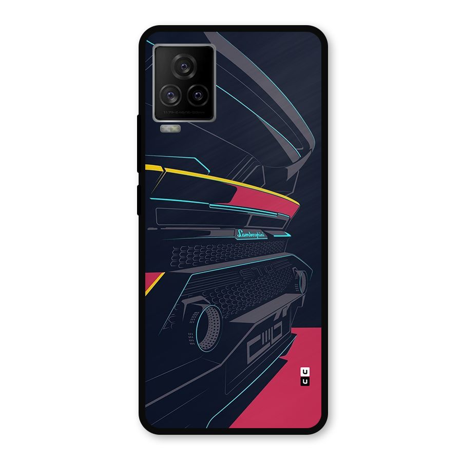 Super Car Parked Metal Back Case for iQOO 7 Legend 5G