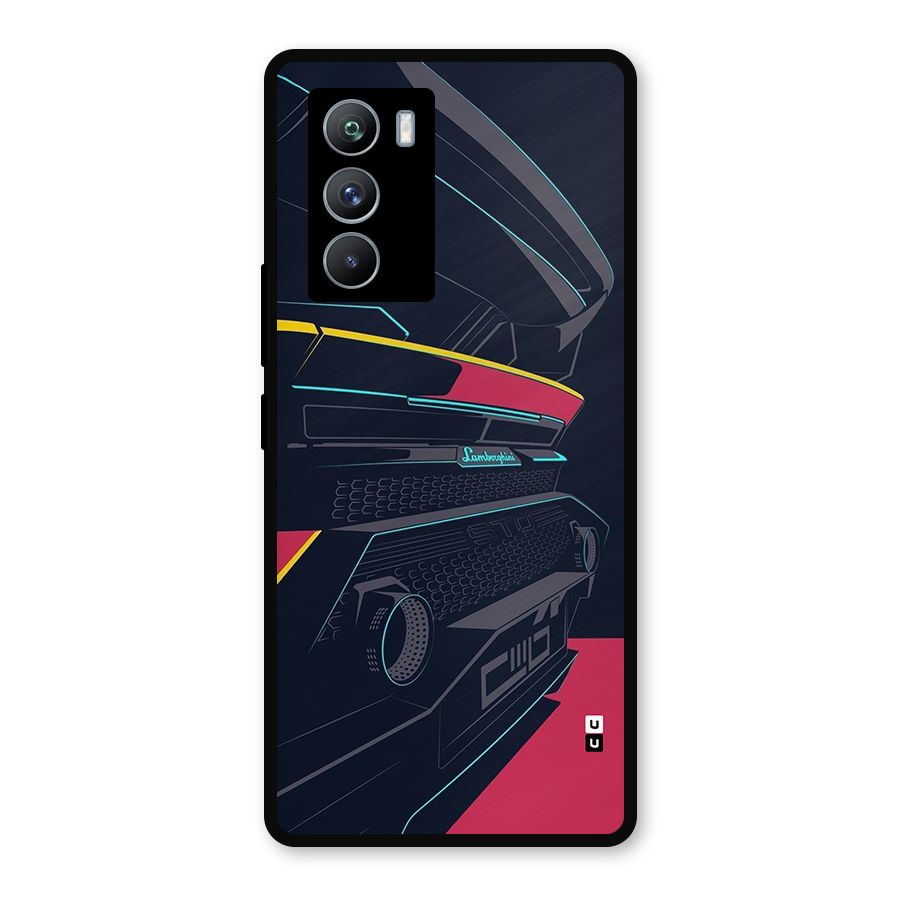 Super Car Parked Metal Back Case for iQOO 9 SE