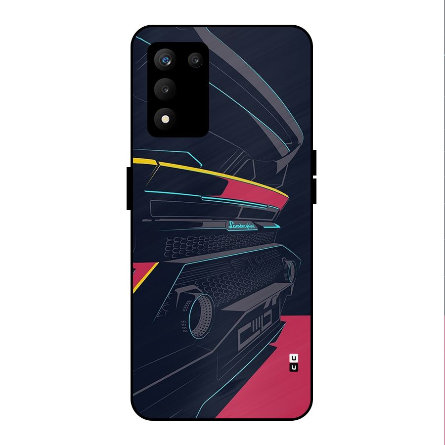 Super Car Parked Metal Back Case for realme 9 5G SE