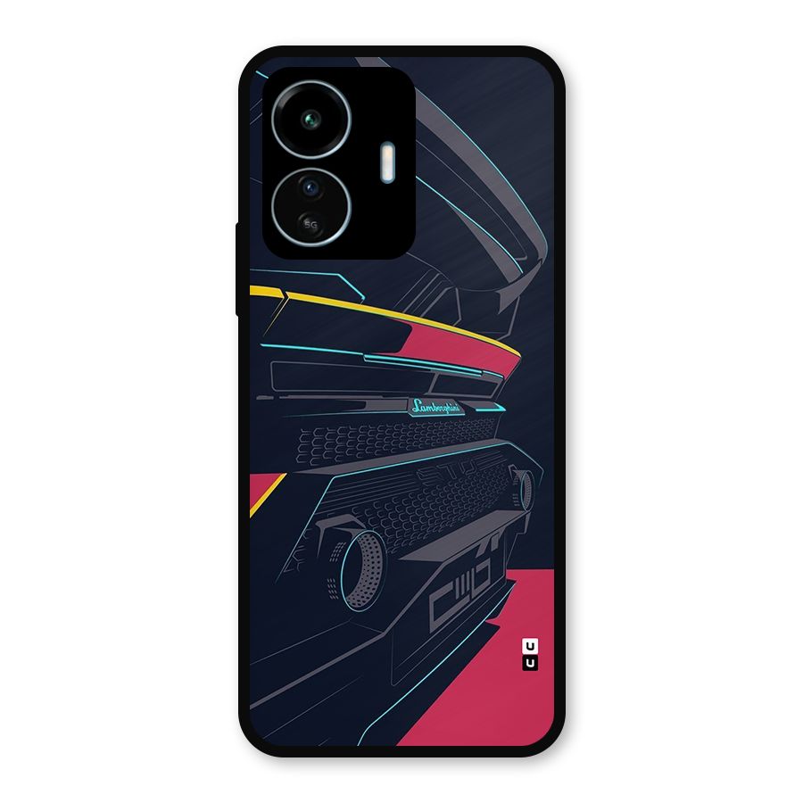 Super Car Parked Metal Back Case for vivo iQOO Z6 Lite 5G