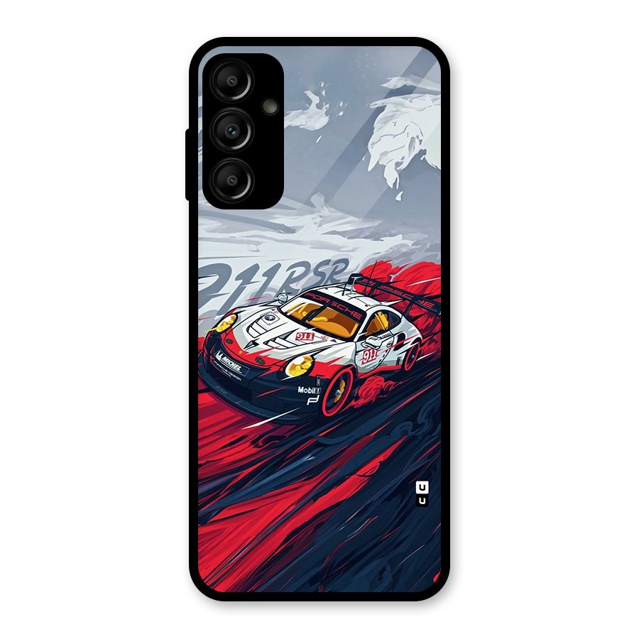 Super Car illustration Glass Back Case for Galaxy A14 5G