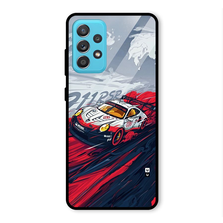 Super Car illustration Glass Back Case for Galaxy A52s 5G