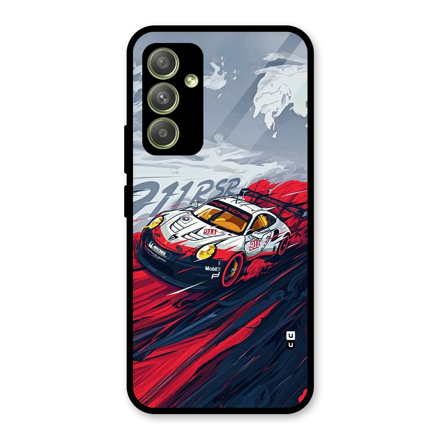 Super Car illustration Glass Back Case for Galaxy A54