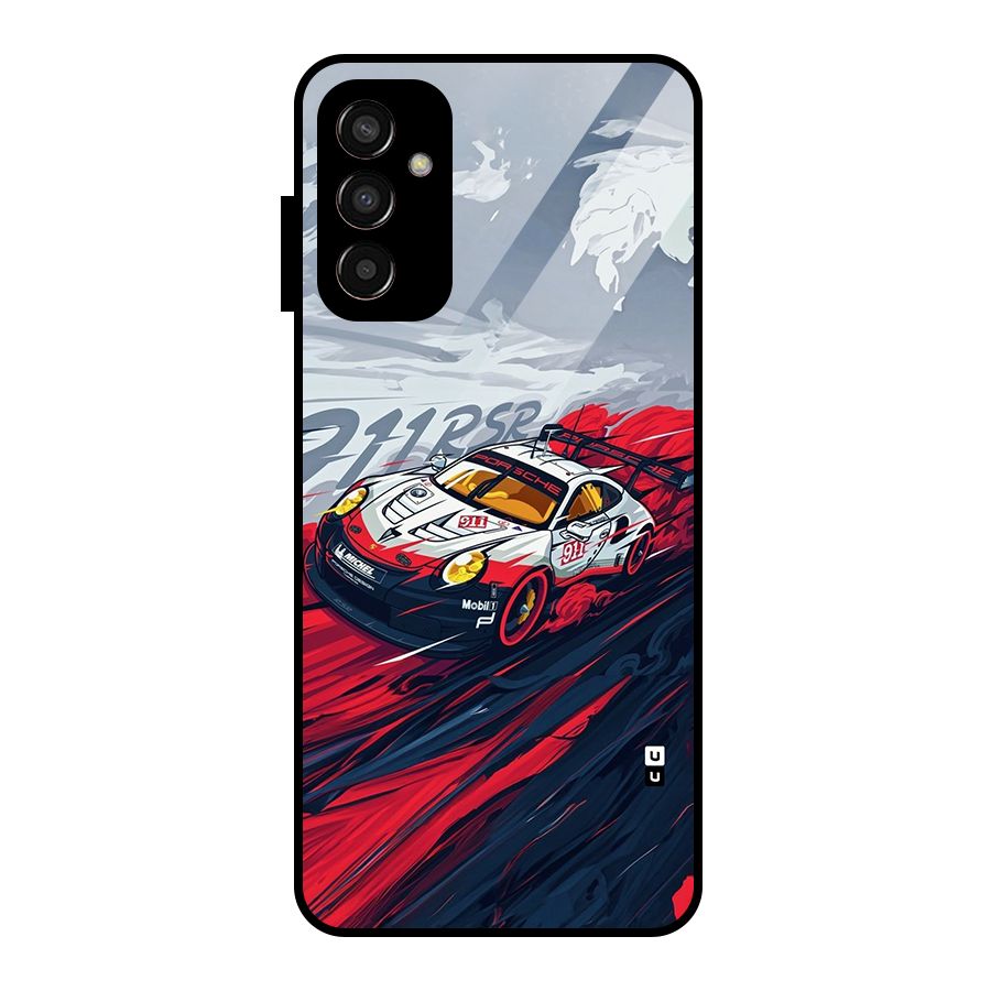 Super Car illustration Glass Back Case for Galaxy F13